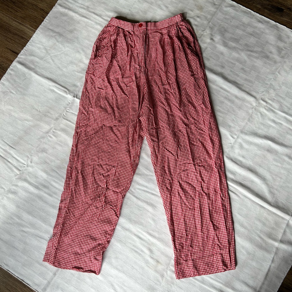 Susan Bristol Red Checkered Pants